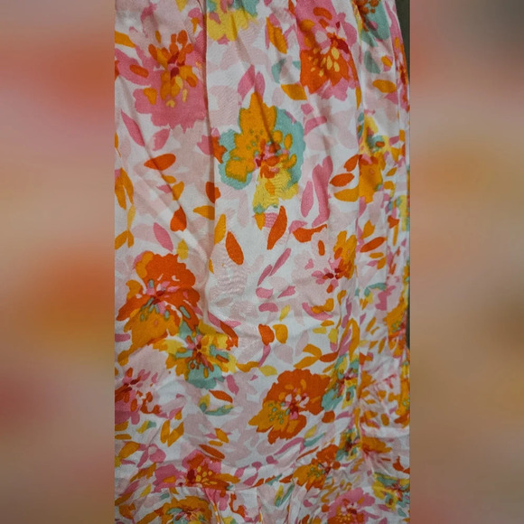 LE LIS Strapless Cut Out Floral Mini Dress In Pink/orange. Size Medium - Picture 12 of 14